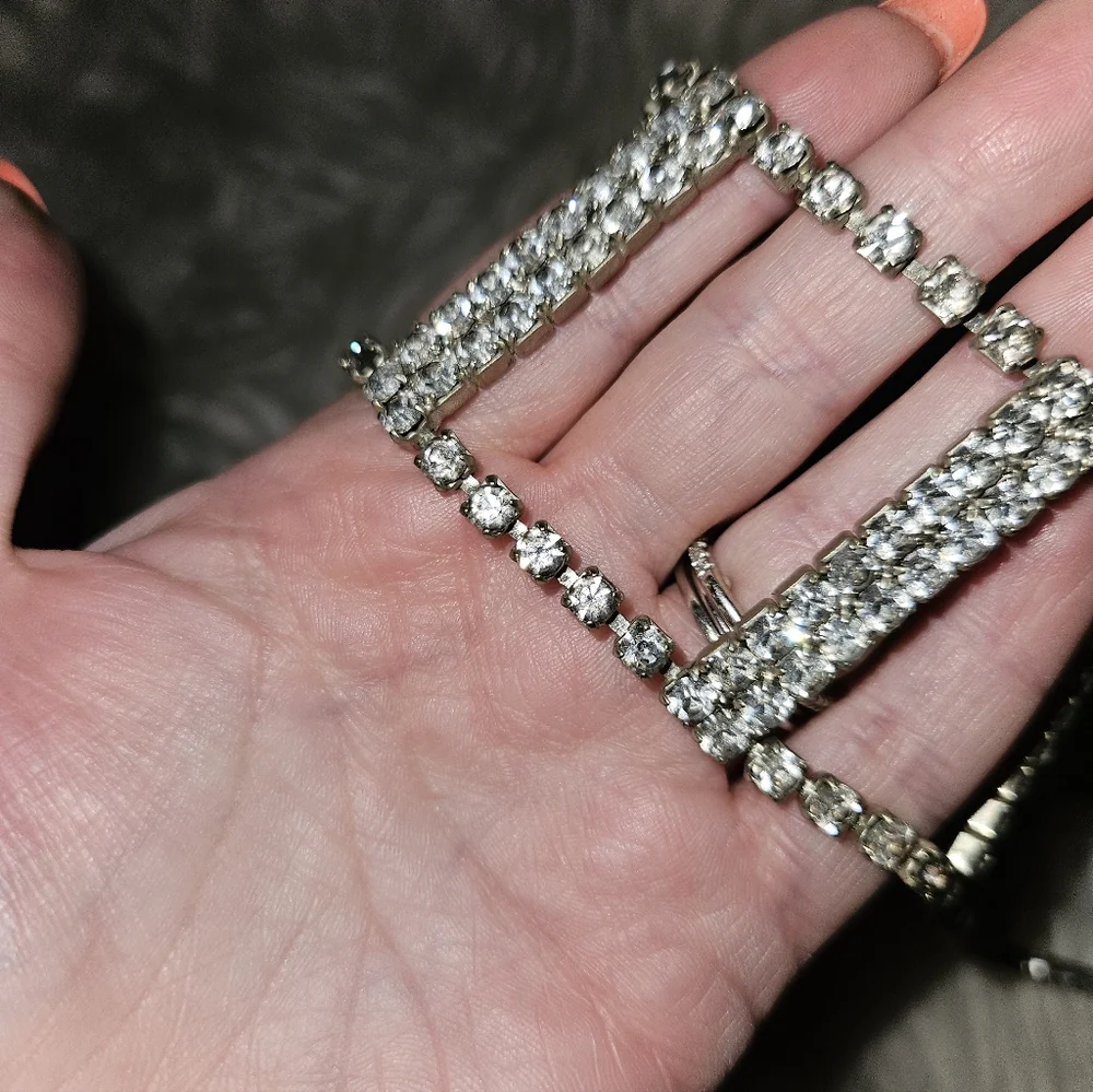Vintage 1980s Rhinestone Statement Belt | Silver Crystal Belt | Glam